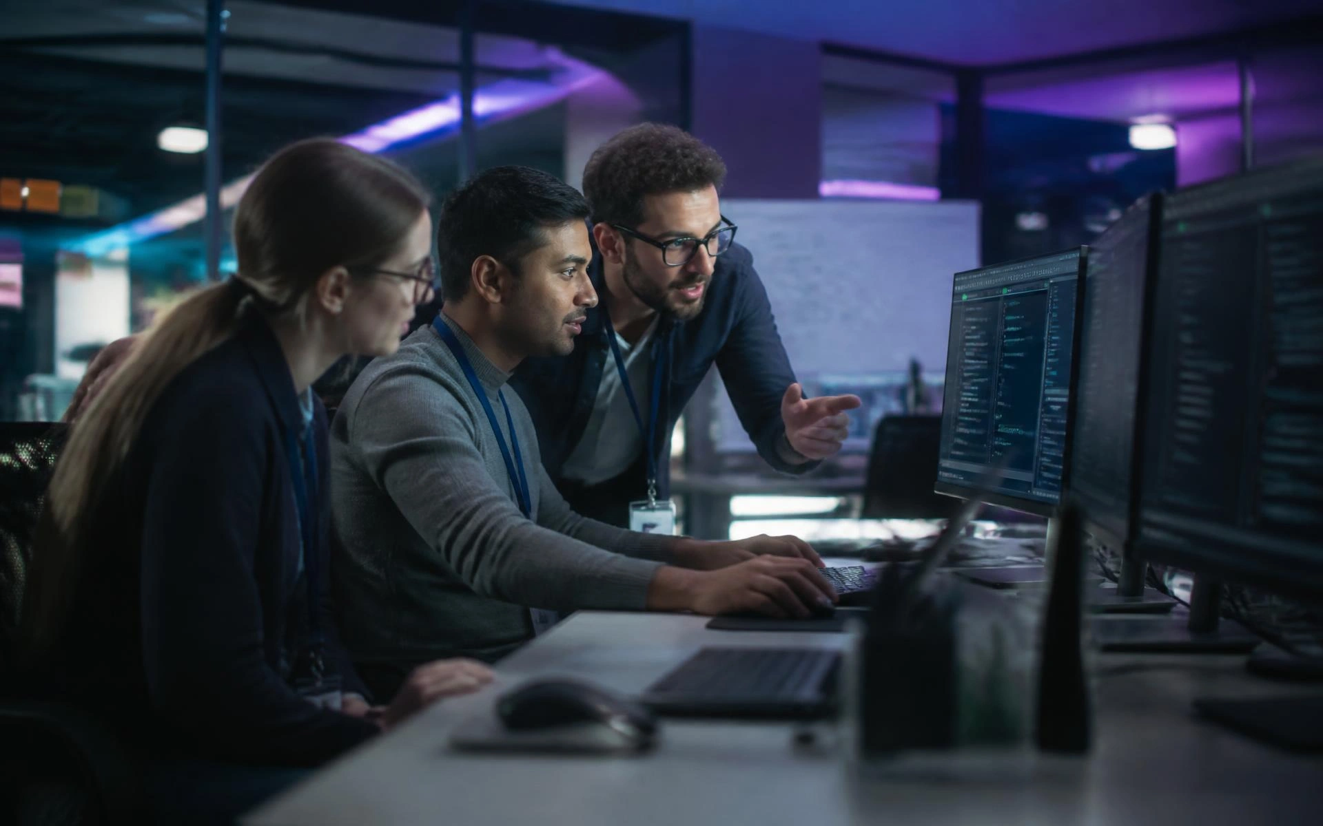 Softfix application development team working in a modern office