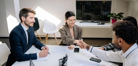 Softfix consultants discussing a client's digital product roadmap