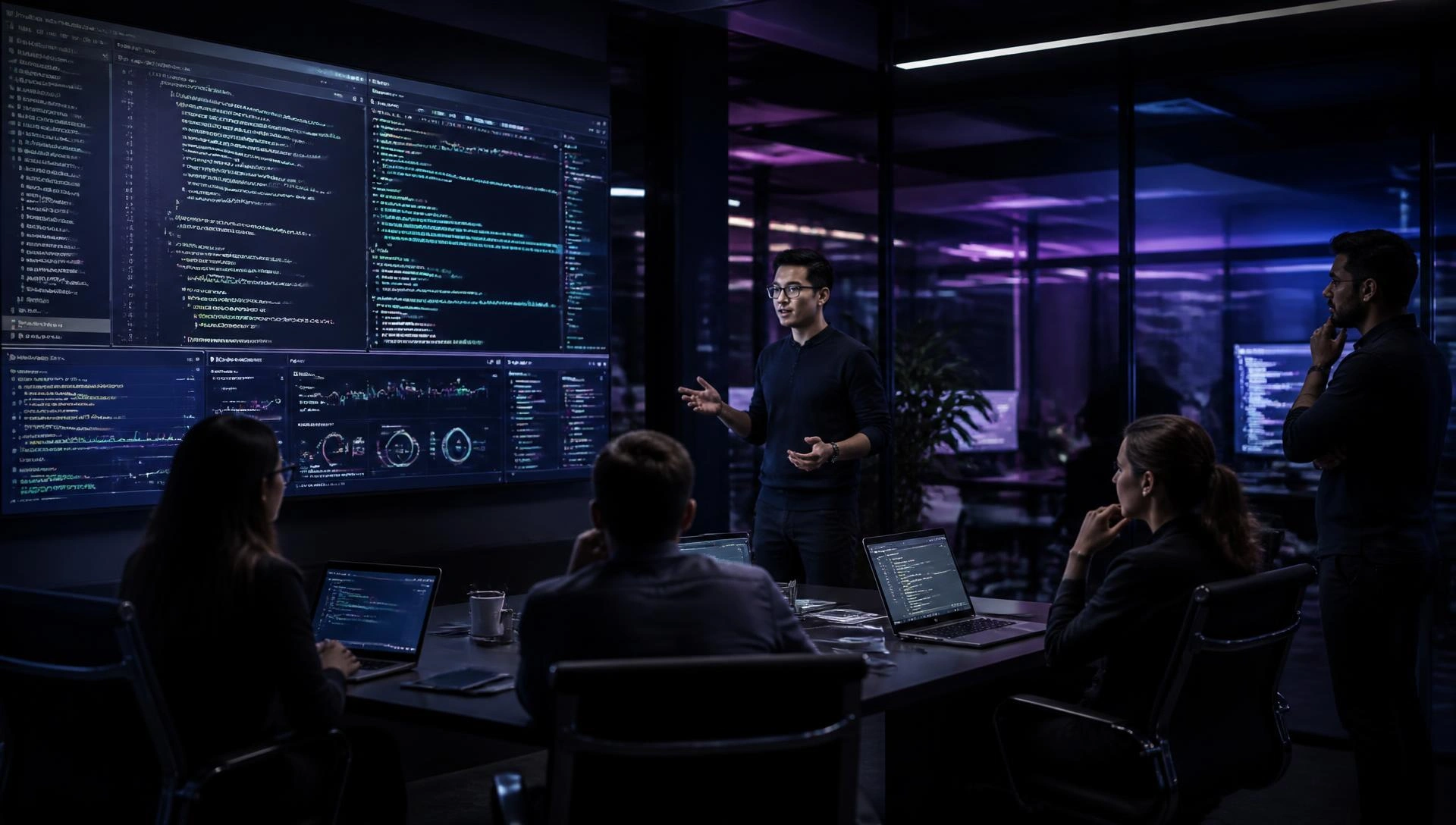 Softfix Technologies software development team collaborating in a modern enterprise office