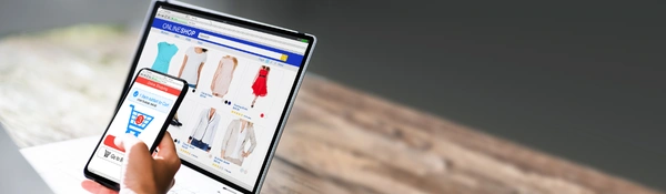 Two developers reviewing an online store design together